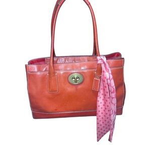 Coach Coral Shoulder Bag with Pink Scarf